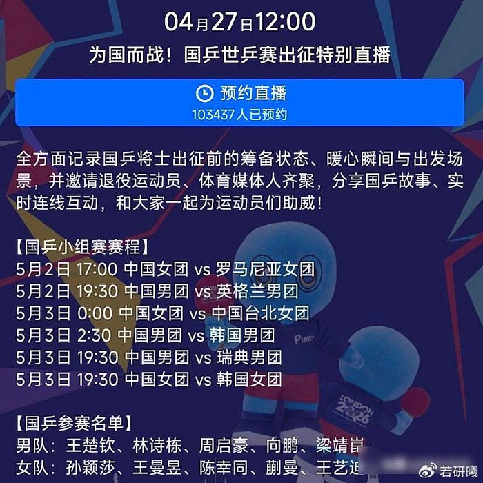 国乒全力备战世乒赛团体赛 目标包揽男女双冠